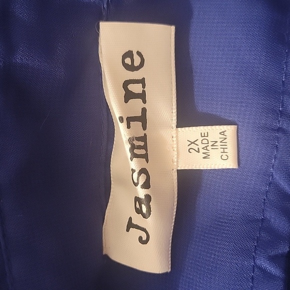 Jasmine Woman's Semi-Sheer Blue Blouse With Cut Out on Back of Blouse, Size 2X - Picture 2 of 9